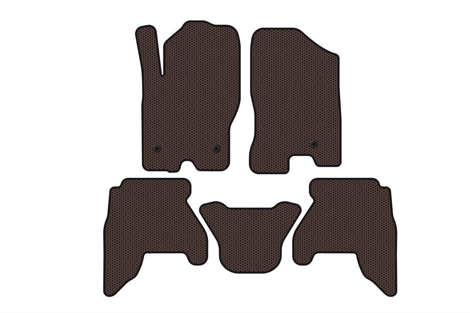 Nissan Pathfinder R51 2005–2014 Gummimåtter til kabinen Carsuit V1 (2 rækker, brun, 2010-2014) Image