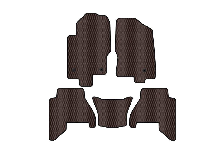 Nissan Pathfinder R51 2005–2014 Gummimåtter til kabine Carsuit V2 (2 rækker, brun, 2010-2014) Image