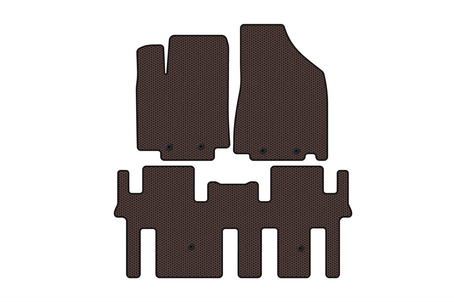Nissan Pathfinder R52 2012–2021 Carsuit gummimåtter til kabinen (2 rækker, brun) Image