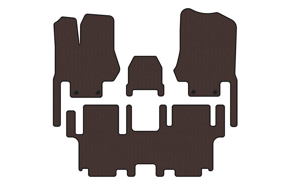 Nissan Quest 2011–2017 Carsuit gummimåtter til kabinen (2 rækker, 7-personers, brun) Image