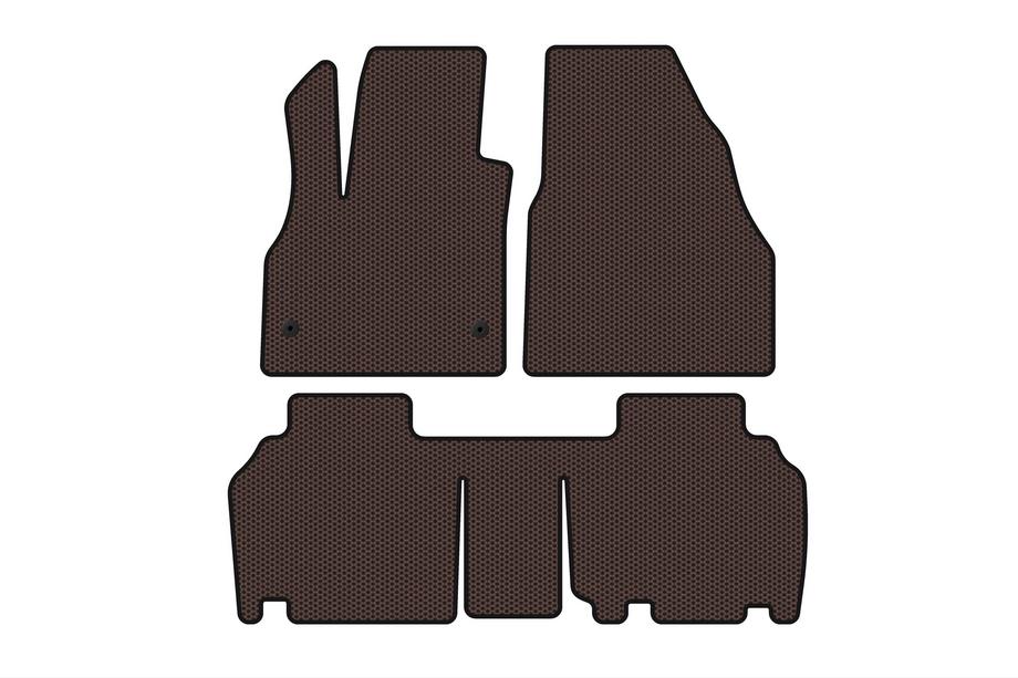 Renault Kangoo 2008–2020 Carsuit gummimåtter (2 rækker, 5-dørs/7-sæders, brun) Image