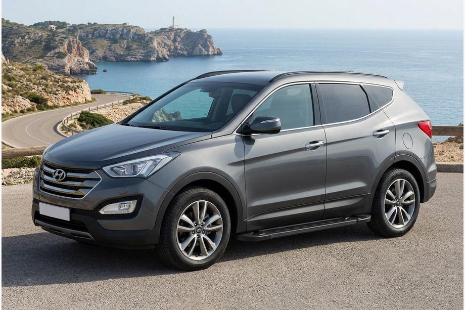 Hyundai Santa Fe 3 2012–2018 RedLine Black side trinbrætter (2 stk., aluminium) Image