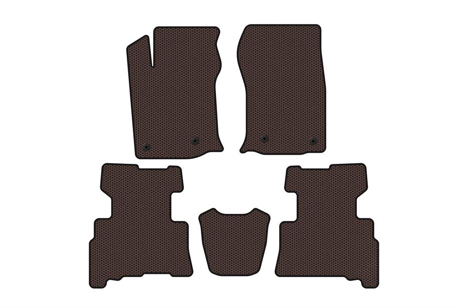 Toyota 4Runner 2009–2024 Carsuit gummimåtter (2 rækker, 2014-2024, 7-sæders, brun) Image