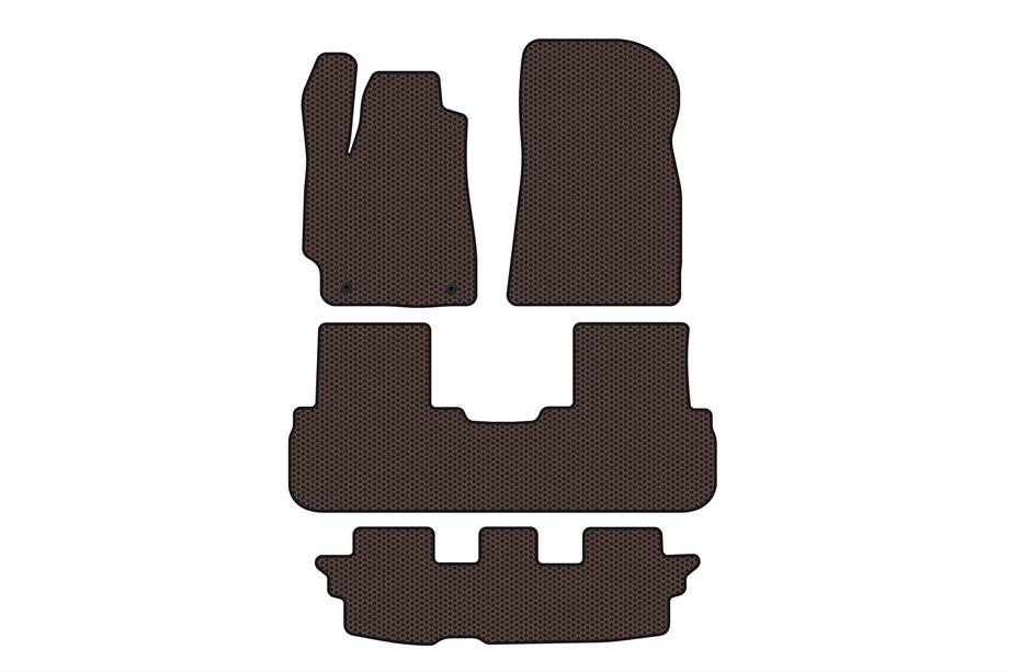 Toyota Highlander 2008–2013 Carsuit gummimåtter til kabinen (2 rækker, brun) Foto 1