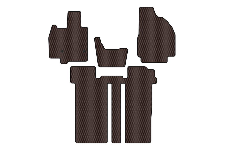 Toyota Previa 2006–2019 Gummimåtter Carsuit (2 rækker, 6-sæders, brun) Foto 1