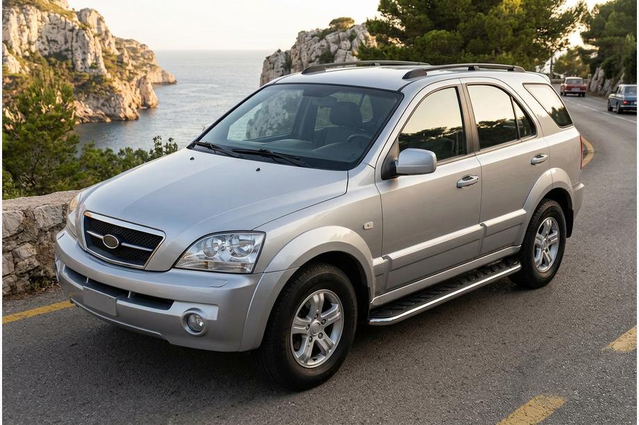 Kia Sorento I BL 2002–2009 Maydos V1 sidetrin (2 stk., aluminium ↗ rustfrit stål) Image