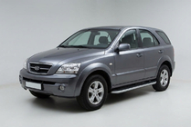 Kia Sorento I BL 2002–2009 Sidetrin Tayga Grey (2 stk., aluminium) foto 1