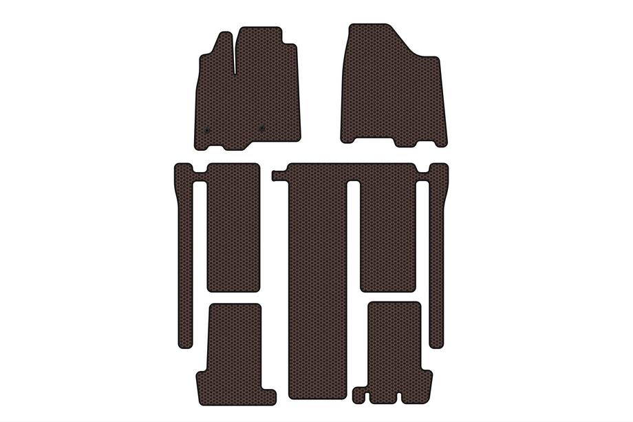 Toyota Sienna 2010–2020 Carsuit gummimåtter til kabinen (3 rækker, brun) Image