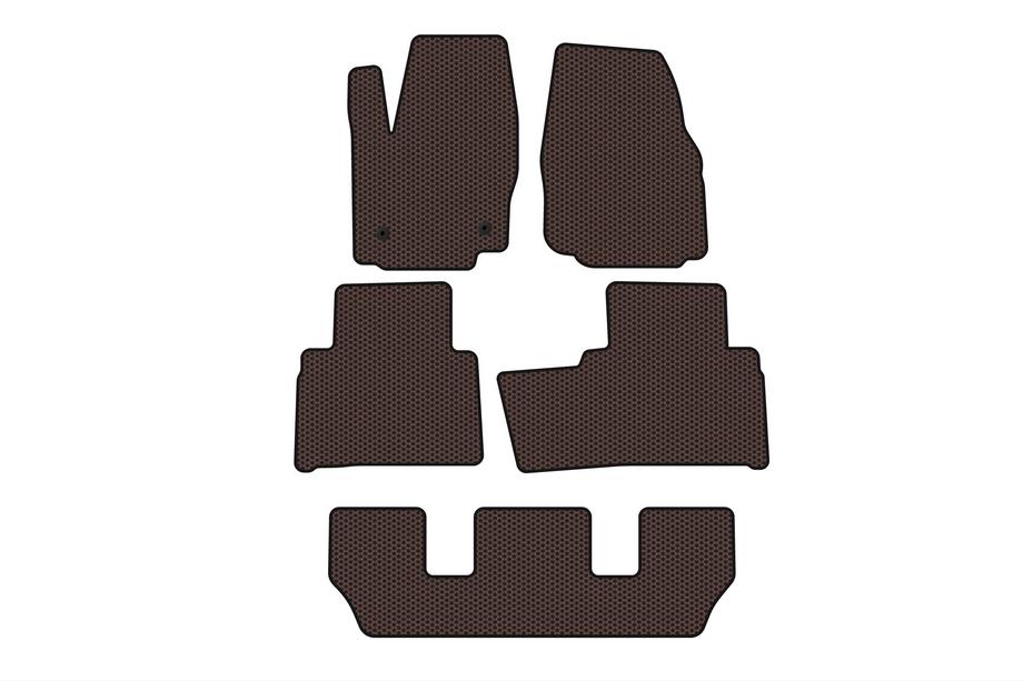 Ford Galaxy 2007–2015 Carsuit gummimåtter til kabinen (3 rækker, brun) Image