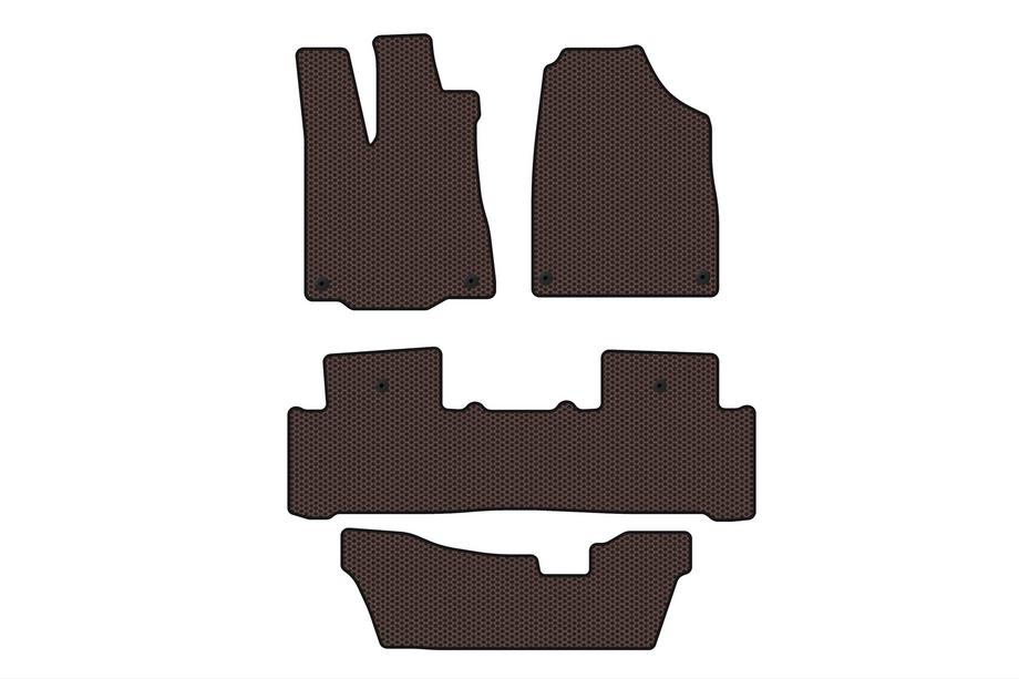 Acura MDX 2013–2020 Carsuit gummimåtter til kabinen (3 rækker, brun) Image