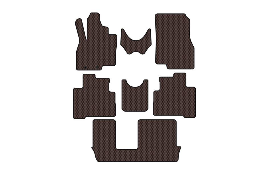 Mitsubishi Grandis 2003–2011 Carsuit gummimåtter til kabinen (3 rækker, brun) Image