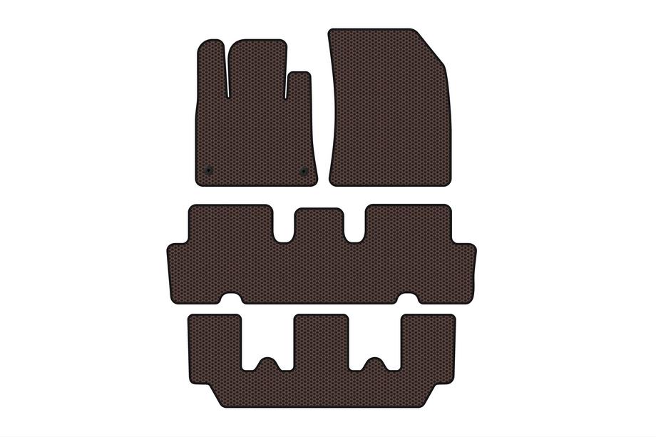 Citroen C-4 Picasso 2013–2022 Carsuit V1 gummimåtter til kabinen (3 rækker, brun) Image