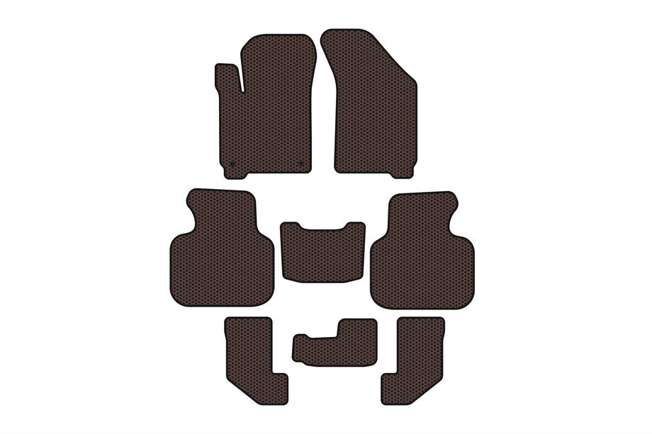 Dodge Journey 2008–2020 Carsuit gummimåtter til kabinen (2008-2011, 3 rækker, brun) Image