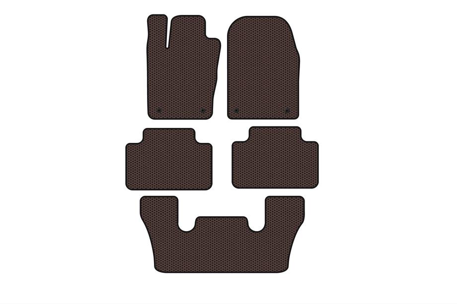 Dodge Durango 2010– Carsuit gummimåtter til kabinen (3 rækker, brun) Image