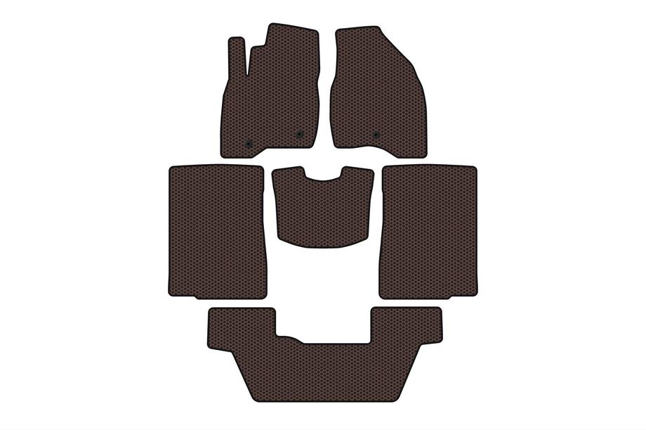 Ford Explorer 2011–2019 Gummimåtter Carsuit (2015-2017, 3 rækker, 7-personers, brun) Image