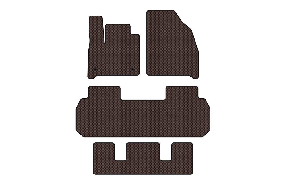 Chevrolet Traverse 2017– Carsuit gummimåtter til kabinen (3 rækker, brun) Image