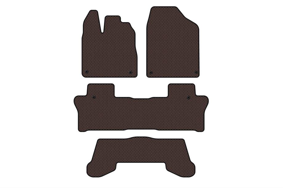 Honda Pilot 2015–2022 Carsuit gummimåtter til kabinen (3 rækker, brun) Image
