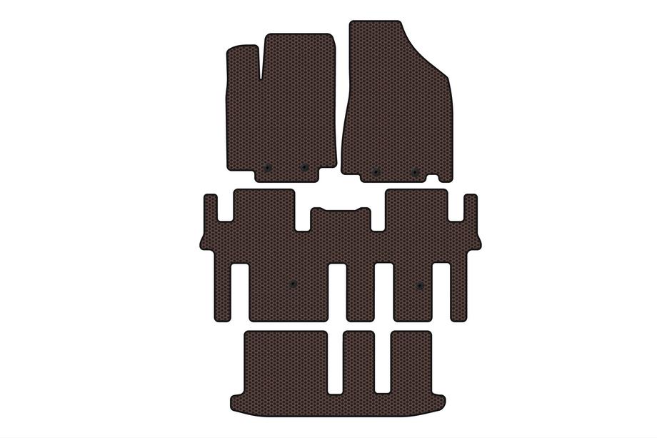 Nissan Pathfinder R52 2012–2021 Carsuit gummimåtter til kabinen (3 rækker, brun) Image