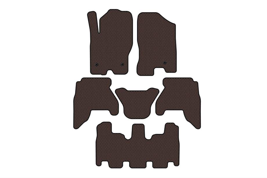 Nissan Pathfinder R51 2005–2014 Gummimåtter Carsuit V1 (3 rækker, brun, 2010-2014) Image