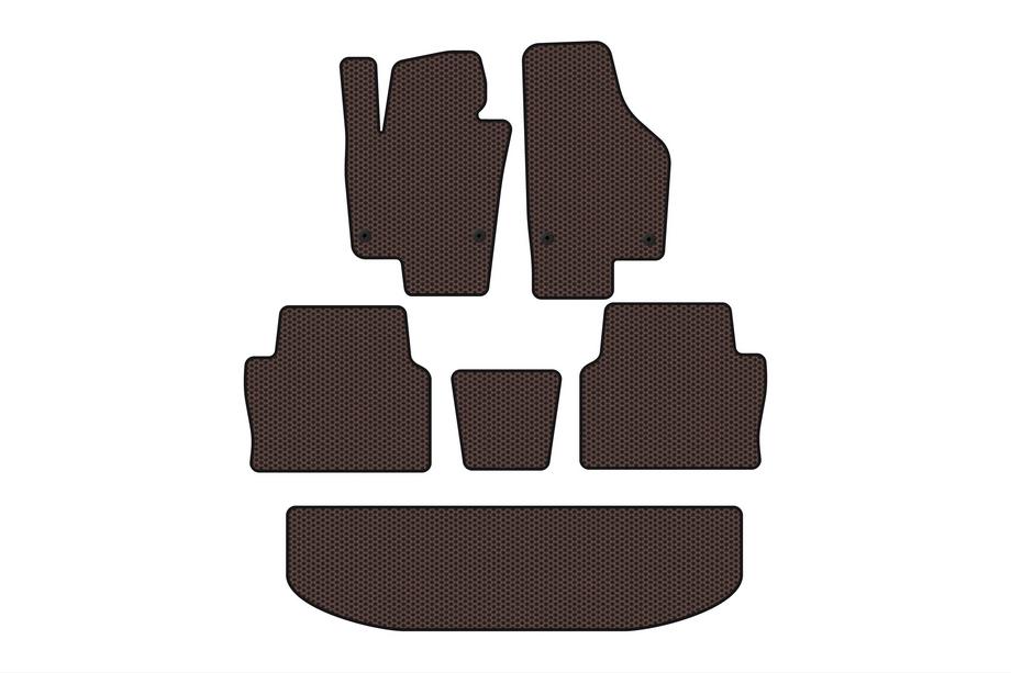 Seat Alhambra 2010– Carsuit gummimåtter til kabinen (3 rækker, brun) Image