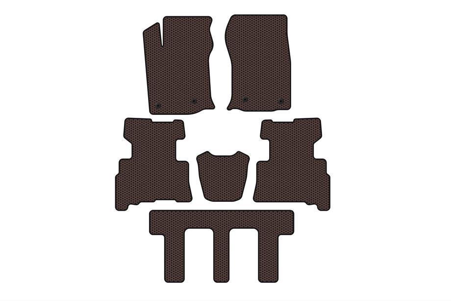 Toyota 4Runner 2009–2024 Gummimåtter Carsuit (3 rækker, 2014-2024, 7-sæders, brun) Image