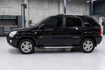 Kia Sportage 2004–2010 Sidetrin Line (2 stk., aluminium) foto 1