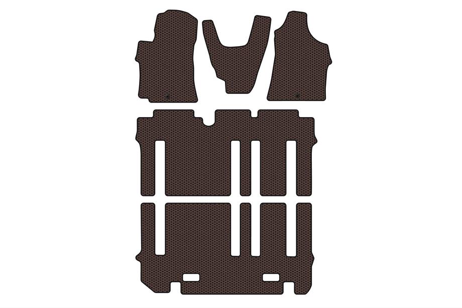 Hyundai H300, H1, Starex 2008–2020 Carsuit gummimåtter til kabine (komplet sæt, brun) Image