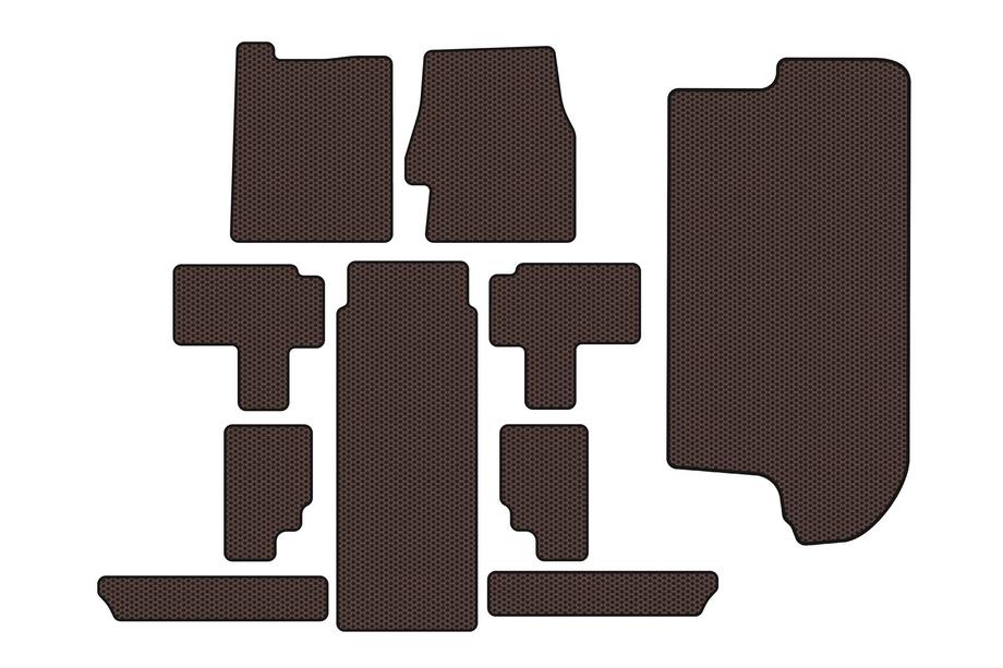 Kia Carnival 2002–2013 Carsuit gummimåtter til kabine (komplet sæt, brun) Foto 1
