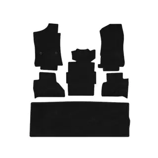 Deluxe stofmåtter (3 rækker, sort)