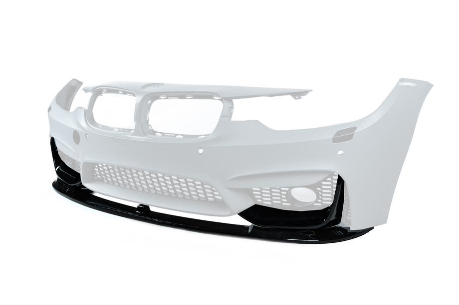 BMW 3-serie F30/F31 2012–2019 Front lipspoiler BM (til M3-LOOK, blank sort) Foto 1
