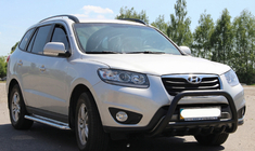 Hyundai Santa Fe 2 2006–2012 Kængurubøjle WT003 Black (rustfrit stål) foto 5