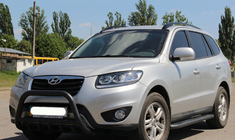 Hyundai Santa Fe 2 2006–2012 Kængurubøjle WT003 Black (rustfrit stål) foto 4