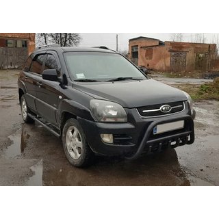 Kængurubøjle WT003 Black (rustfrit stål) Kia Sportage 2004–2010 foto 3