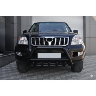 Lav bullbar WT003 Black (rustfrit stål) Toyota Land Cruiser Prado 120 2002–2009 foto 4