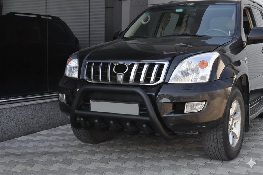Toyota Land Cruiser Prado 120 2002–2009 Lav bullbar WT003 Black (rustfrit stål) Image