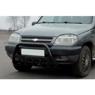Frontbøjle WT004 Black (rustfrit stål) Chevrolet Niva 1998–2020 foto 1