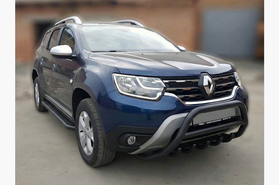 Dacia Duster 2018–2024 Kængurubøjle uden logo WT003 Black (rustfrit stål) Image