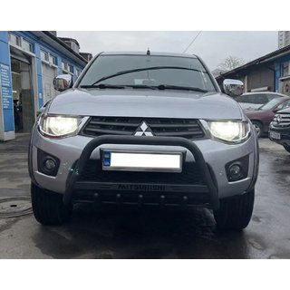 Frontbøjle WT004 Black (rustfrit stål) Mitsubishi L200 2006–2015 foto 1
