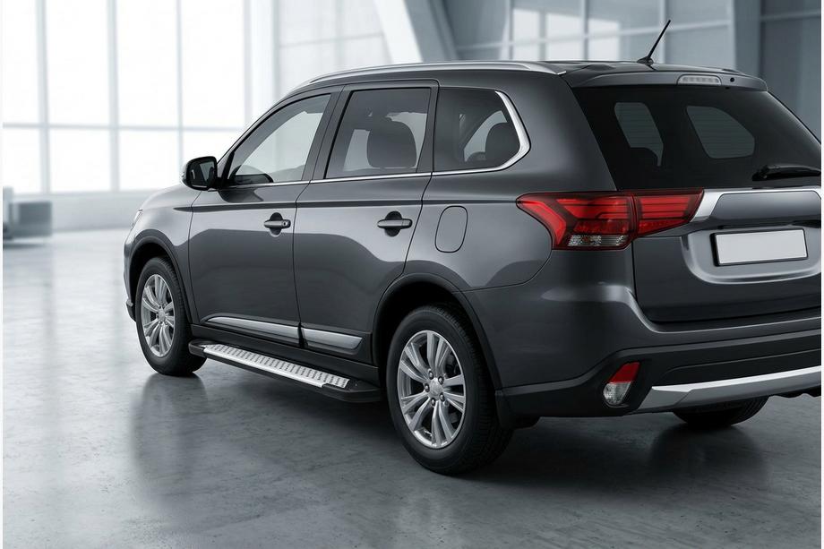 Mitsubishi Outlander 2012–2021 Sidetrin Allmond Grey (2 stk., aluminium) Image