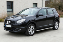 Nissan Qashqai 2010–2014 Maydos V1 sidetrin (2 stk., aluminium ↗ rustfrit stål) foto 1
