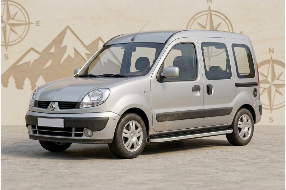 Renault Kangoo 1998–2008 Sidetrin Tayga Grey (2 stk., aluminium) Image