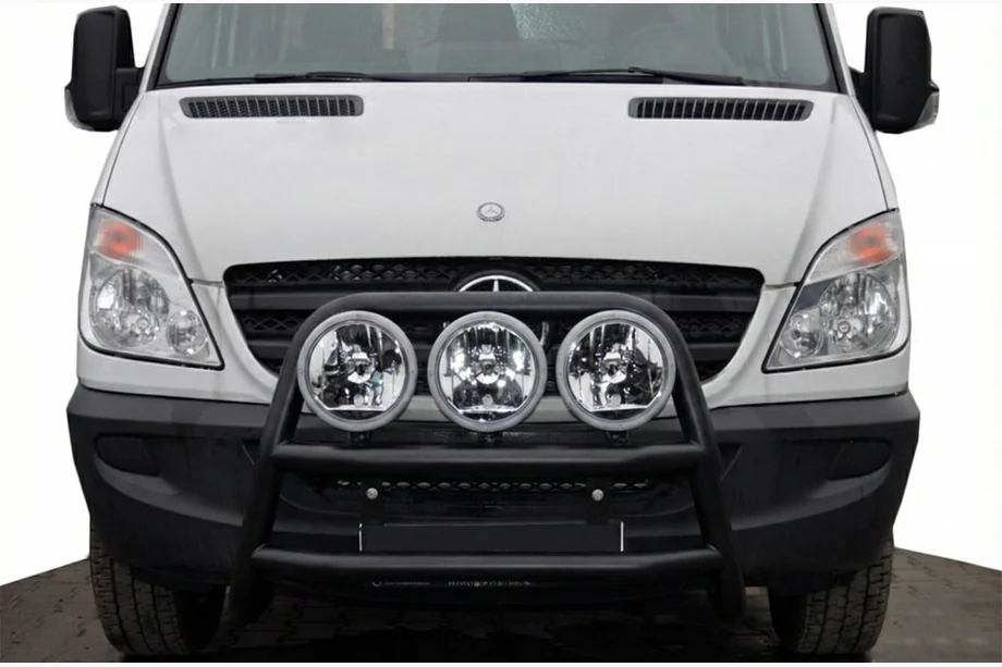 Mercedes Sprinter W906 2006–2018 Høj frontbøjle WT018 Black (rustfrit stål) Image