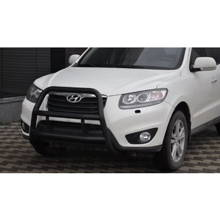 Kængurubøjle WT018 Black (rustfrit stål) Hyundai Santa Fe 2 2006–2012 foto 1
