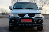 Mitsubishi Pajero Sport 1996–2007 Frontbøjle ST015WT Black (rustfrit stål) foto 2