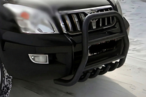 Toyota Land Cruiser Prado 120 2002–2009 Høj frontbøjle Black (rustfrit stål) foto 1