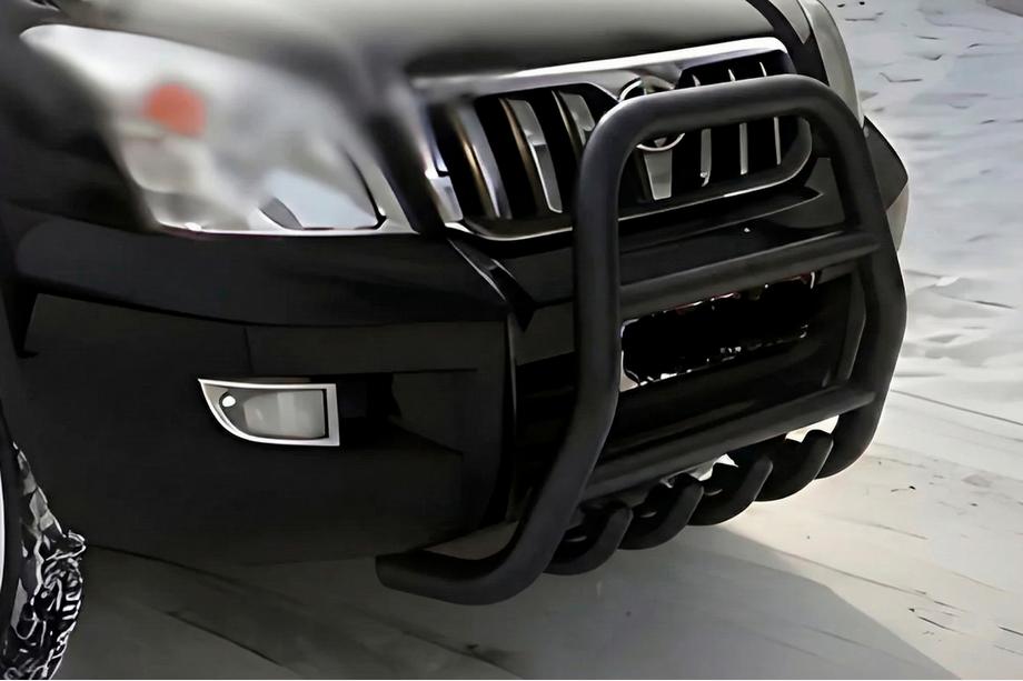 Toyota Land Cruiser Prado 120 2002–2009 Høj frontbøjle Black (rustfrit stål) Image