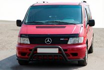 Mercedes Vito W638 1996–2003 Frontbøjle med sidobøjler WT002 Plus Black (rustfrit stål) foto 1