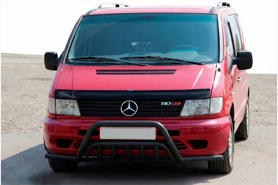 Mercedes Vito W638 1996–2003 Frontbøjle med sidobøjler WT002 Plus Black (rustfrit stål) Image