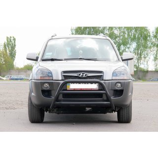Bullbar WT022 Black (rustfrit stål) Hyundai Tucson JM 2004– foto 1