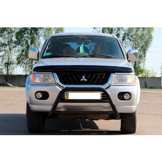 Kængurugitter WT022 Black (rustfrit stål) Mitsubishi Pajero Sport 1996–2007 foto 1